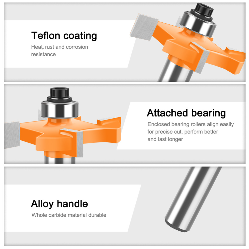 Fresa de ranhura em T de 4 lâm - Router Bits For Woodworking avaliação e preço
