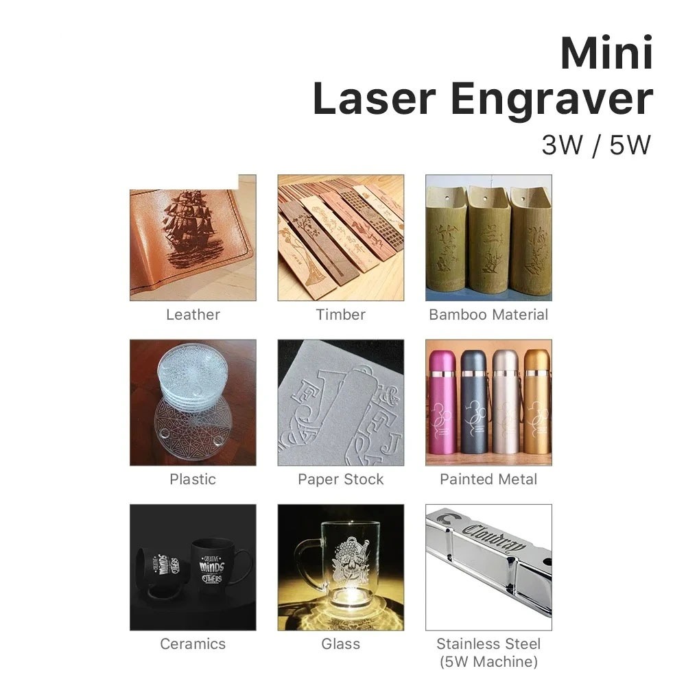 Mini Gravador a Laser CNC de 5 - Woodworking Logo avaliação e preço