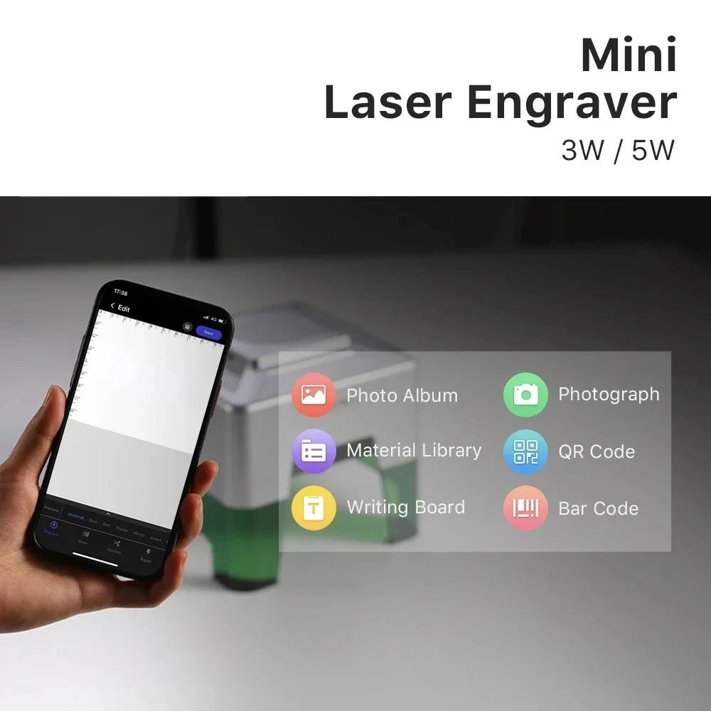 Mini Gravador a Laser CNC de 5 - Woodworking Logo avaliação e preço